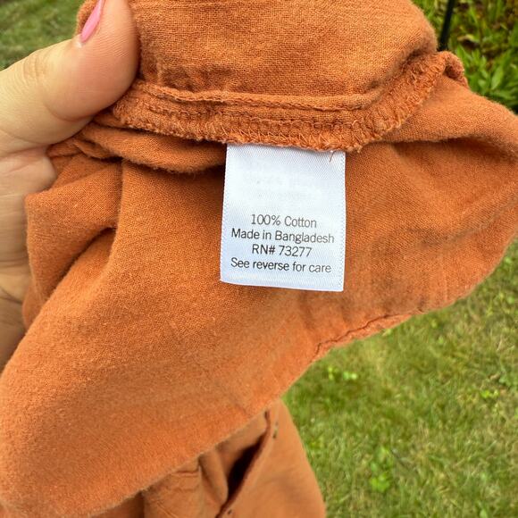 Sonoma | Large Terracotta Orange Button Up Short Sleeve Women’s Top Warm Autumn - Picture 7 of 8